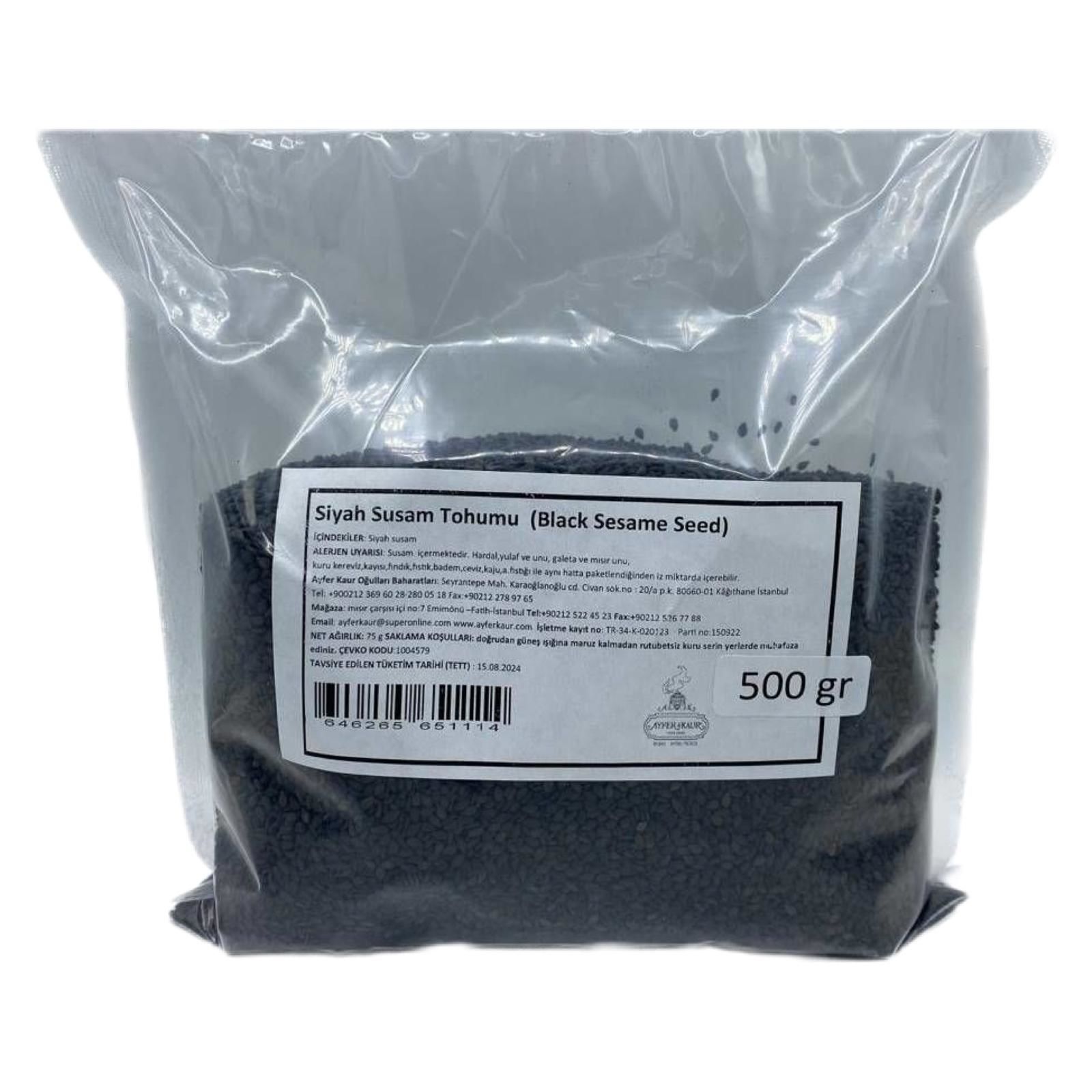 Ayfer Kaur Siyah Susam Tohumu 500 Gr.