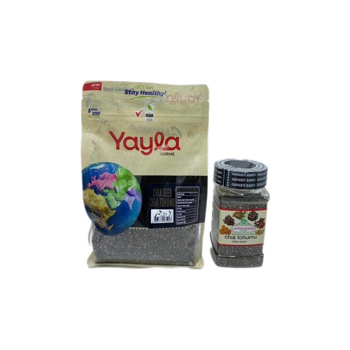 Yayla Gurme Chia Tohumu 500 G. + Chia Tohumu Doldurulabilir Pratik Kapaklı Pet Ambalaj 180 G