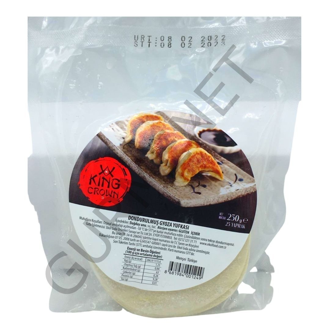 King Crown Gyoza Yufkası 10 Cm 25 Yaprak 250 Gr. X 25 Paket