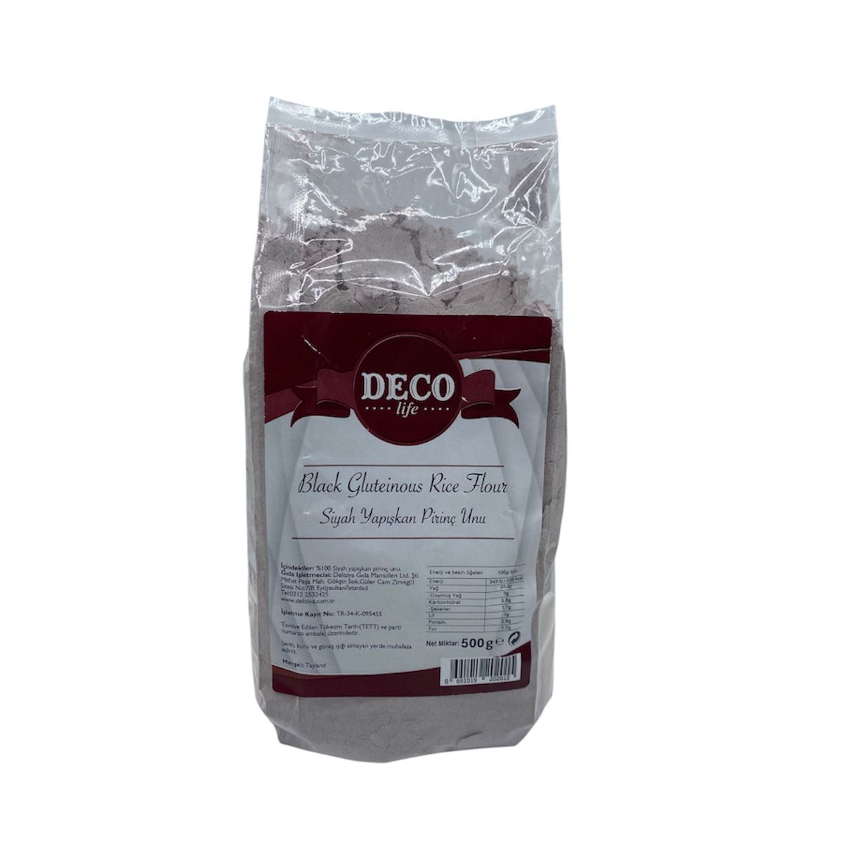 Deco Black Gluteinous Rice Flour Siyah Yapışkan Pirinç Unu 500 G.
