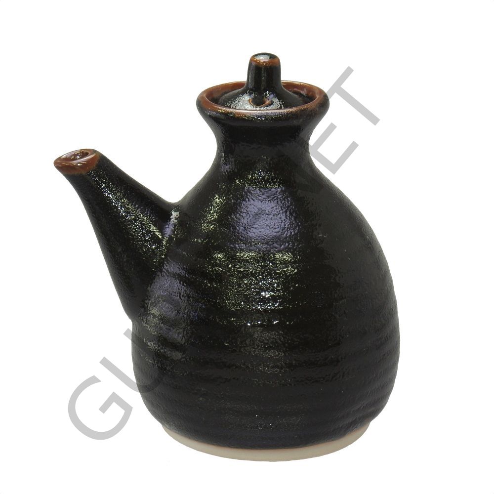 Miyake Tsc52-9 Porcelain Sauce Pot Dark Brown Sosluk 400 Ml.