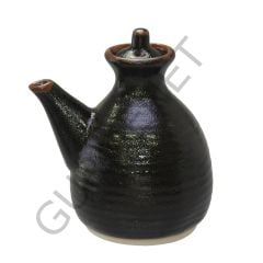 Miyake Tsc52-9 Porcelain Sauce Pot Dark Brown Sosluk 400 Ml.