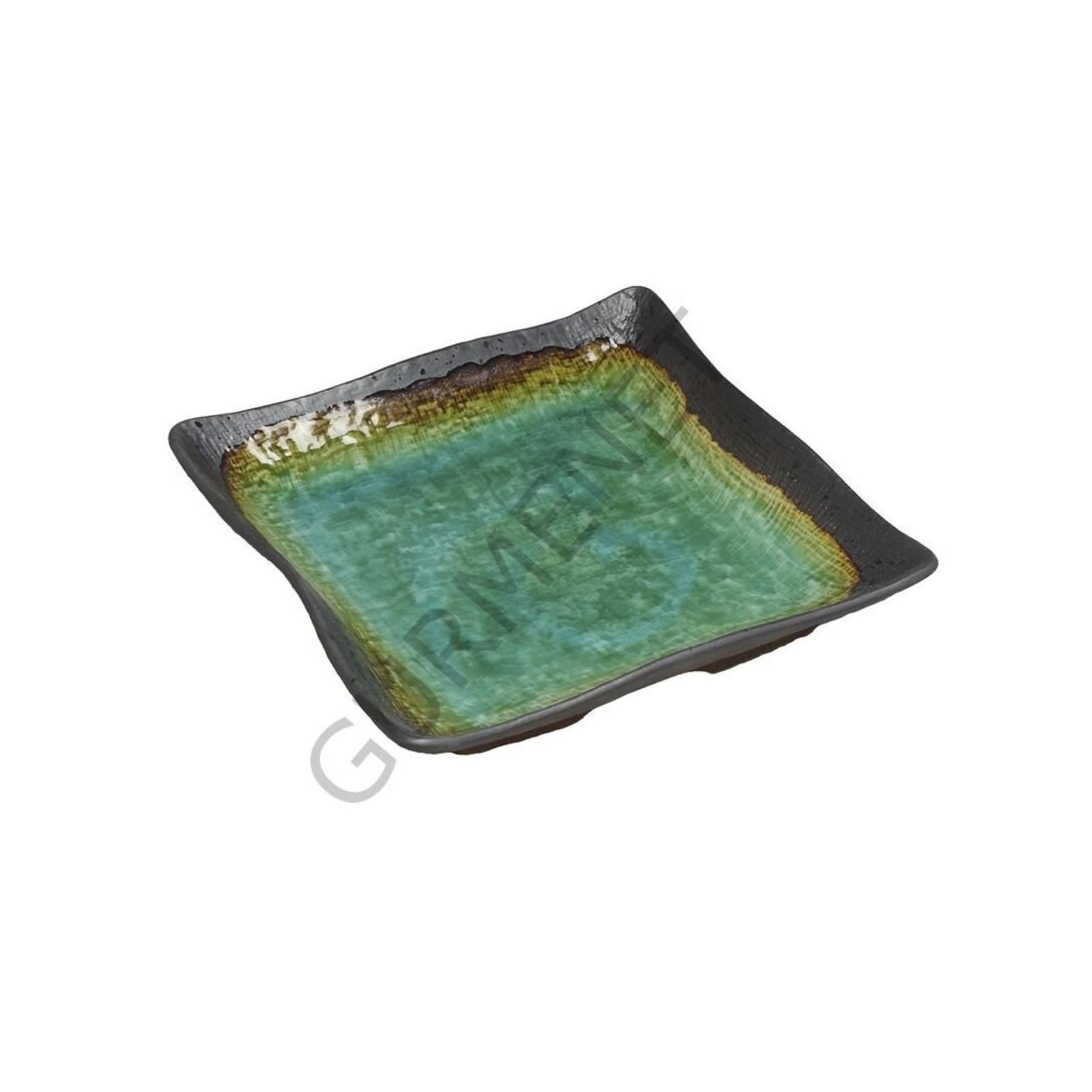 Miyake C-3116 Peacock Yeşil Yakimono Tabağı 21.3*14.2*3 Cm.