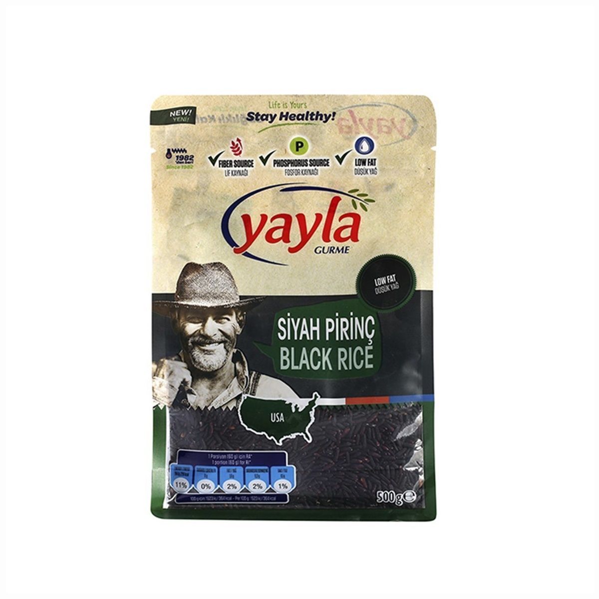 Yayla Gurme Siyah Pirinç Black Rıce 500 Gr