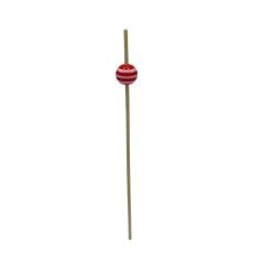Gaishi M0011 Bambu Kürdan Kırmızı Beyaz Boncuk 12 Cm. 50 Adet