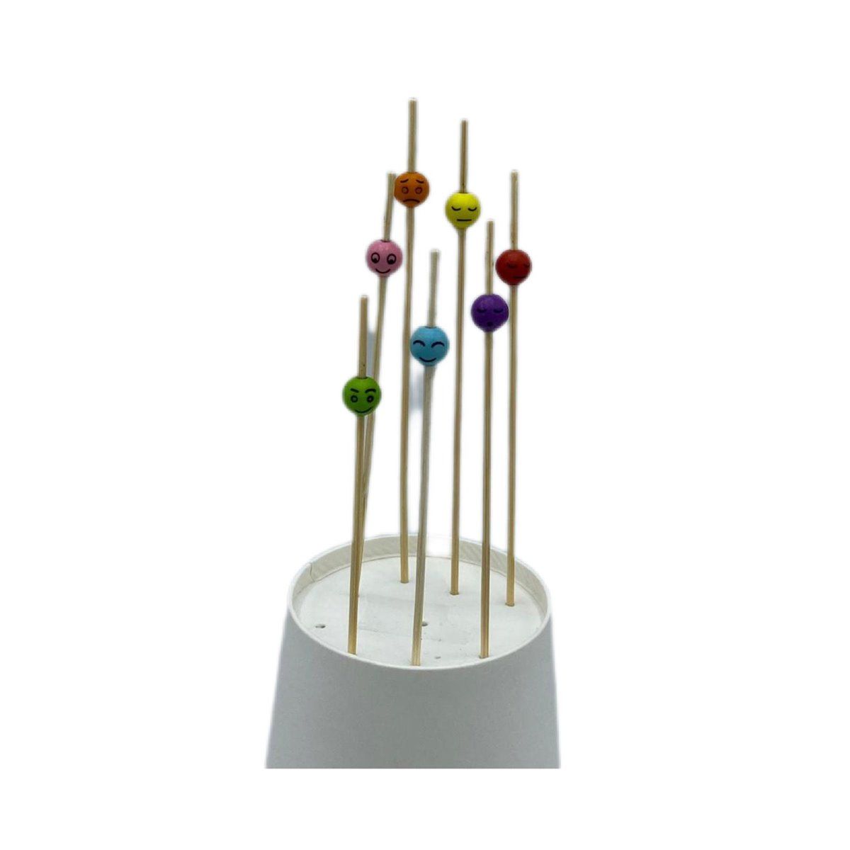 Gaishi EJ0120 Bambu Kürdan Emojili 12 Cm. 50 Adet