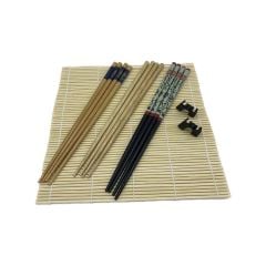 Üç Çeşit İkişer Çift Çok Kullanımlık Chopstick+Sarma Hasırı 24 Cm Set