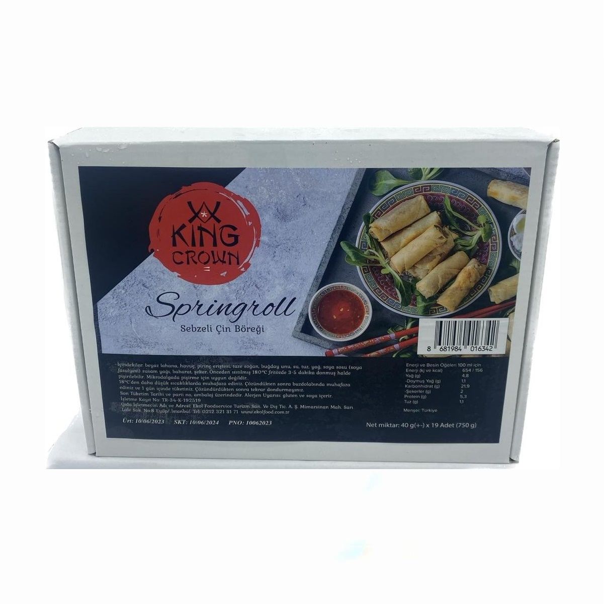 King Crown Springroll Sebzeli Çin Böreği 40 Gr X 19 Adet 760 Gr.