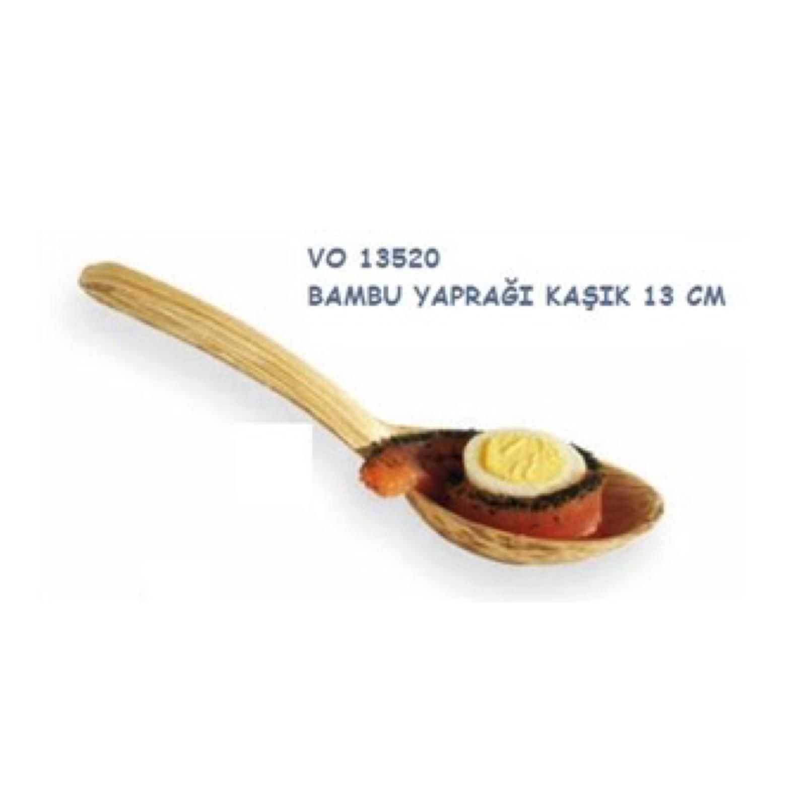 Benefsıha Vo13520 Bambu Yaprağı Kaşık 13 X 2.5 X 1.5 Cm 50 Adet