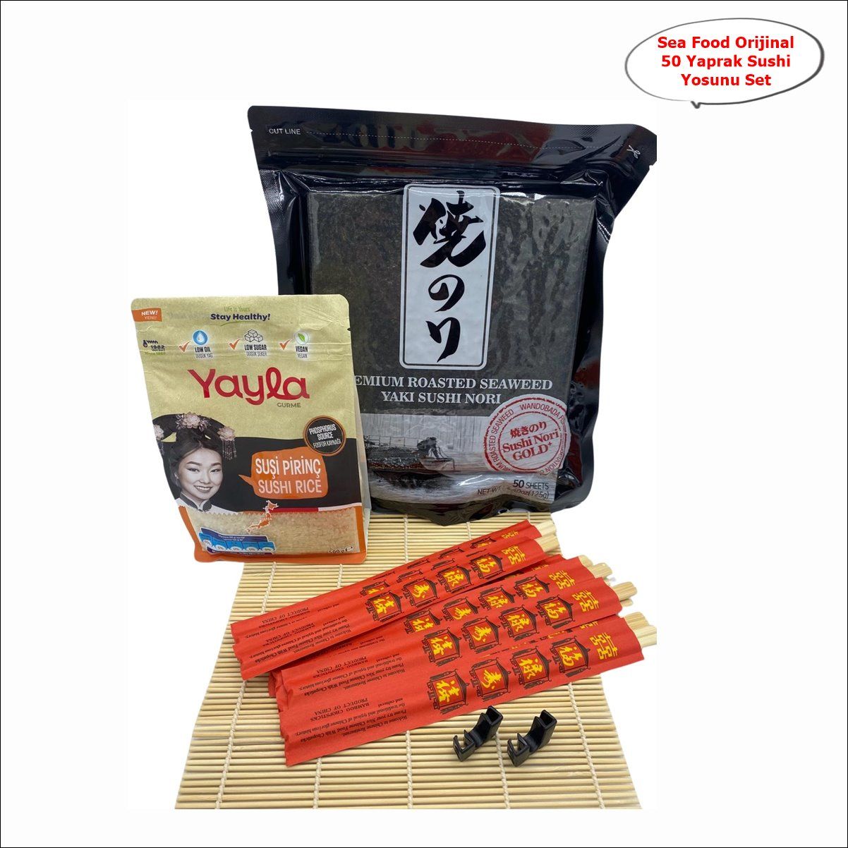 Sea Food Orijinal Sushi Yosunu 50 Yaprak Sushi Seti
