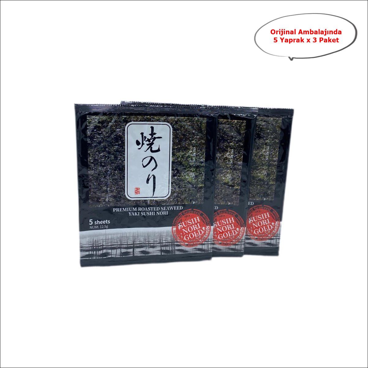 Sea Food Orijinal Yaki Sushi Nori Gold 5 Yaprak 12.5 G. X 3 Paket