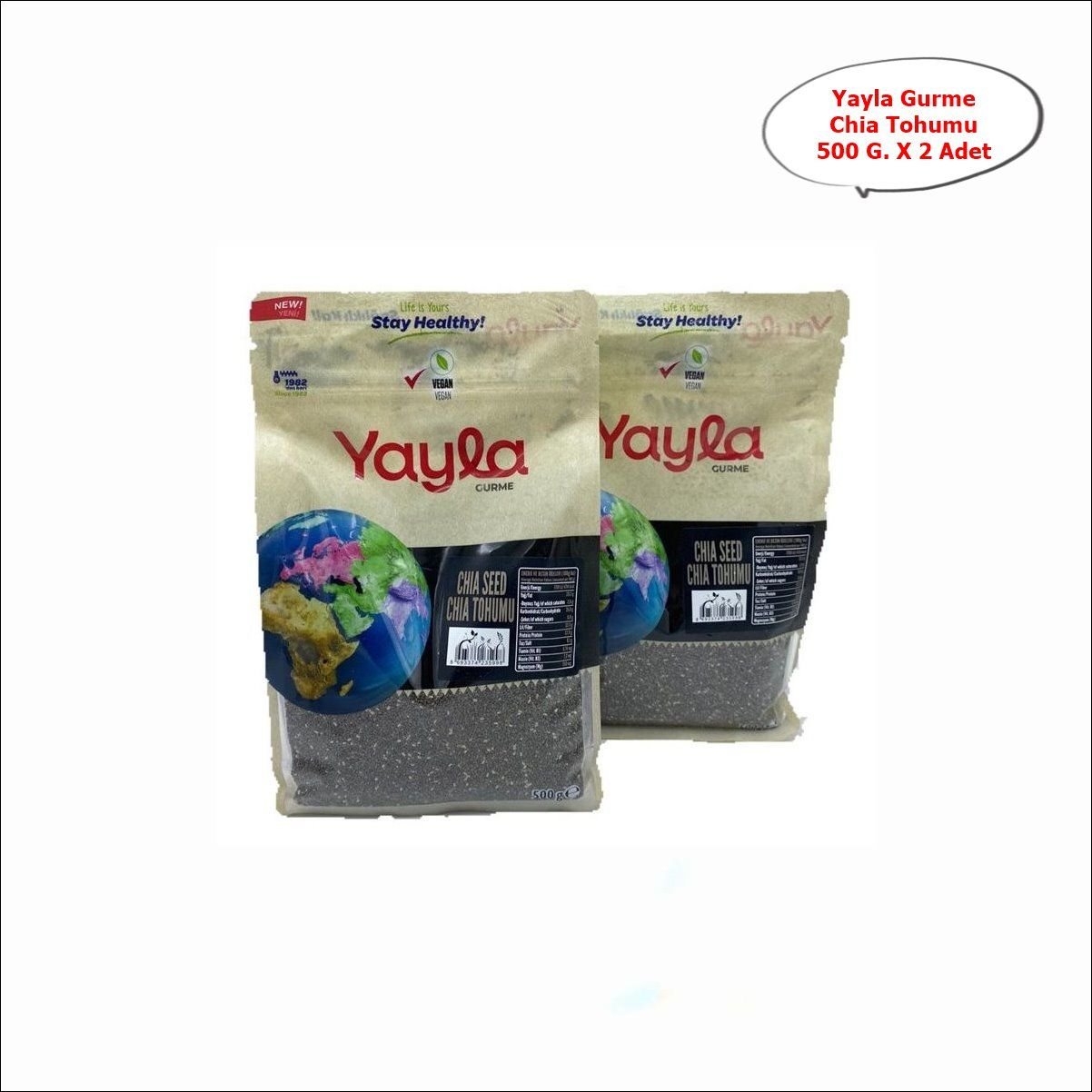 Yayla Gurme Chia Tohumu 500 G. X 2 Adet