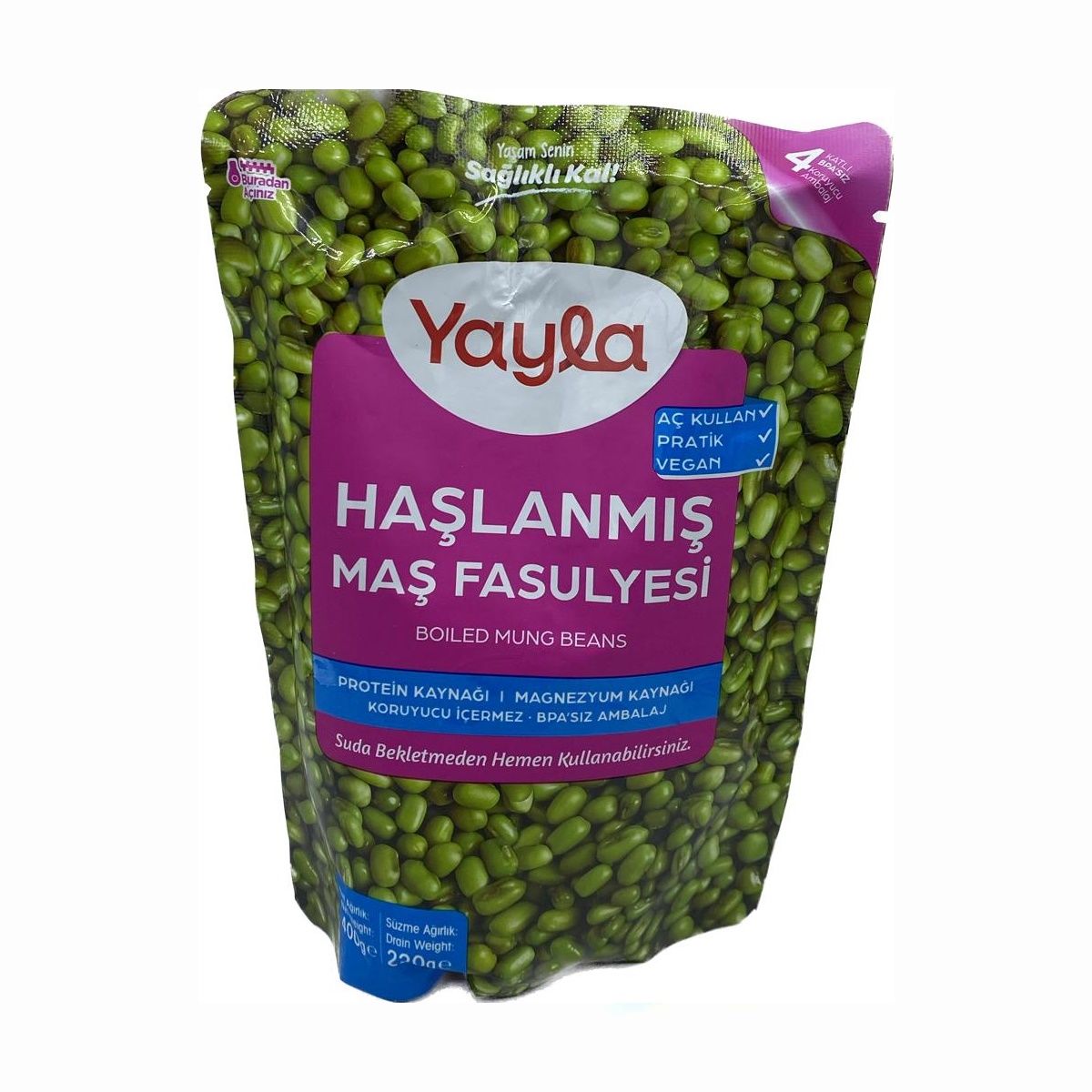 Yayla Haşlanmış Maş Fasulyesi 400 Gr.