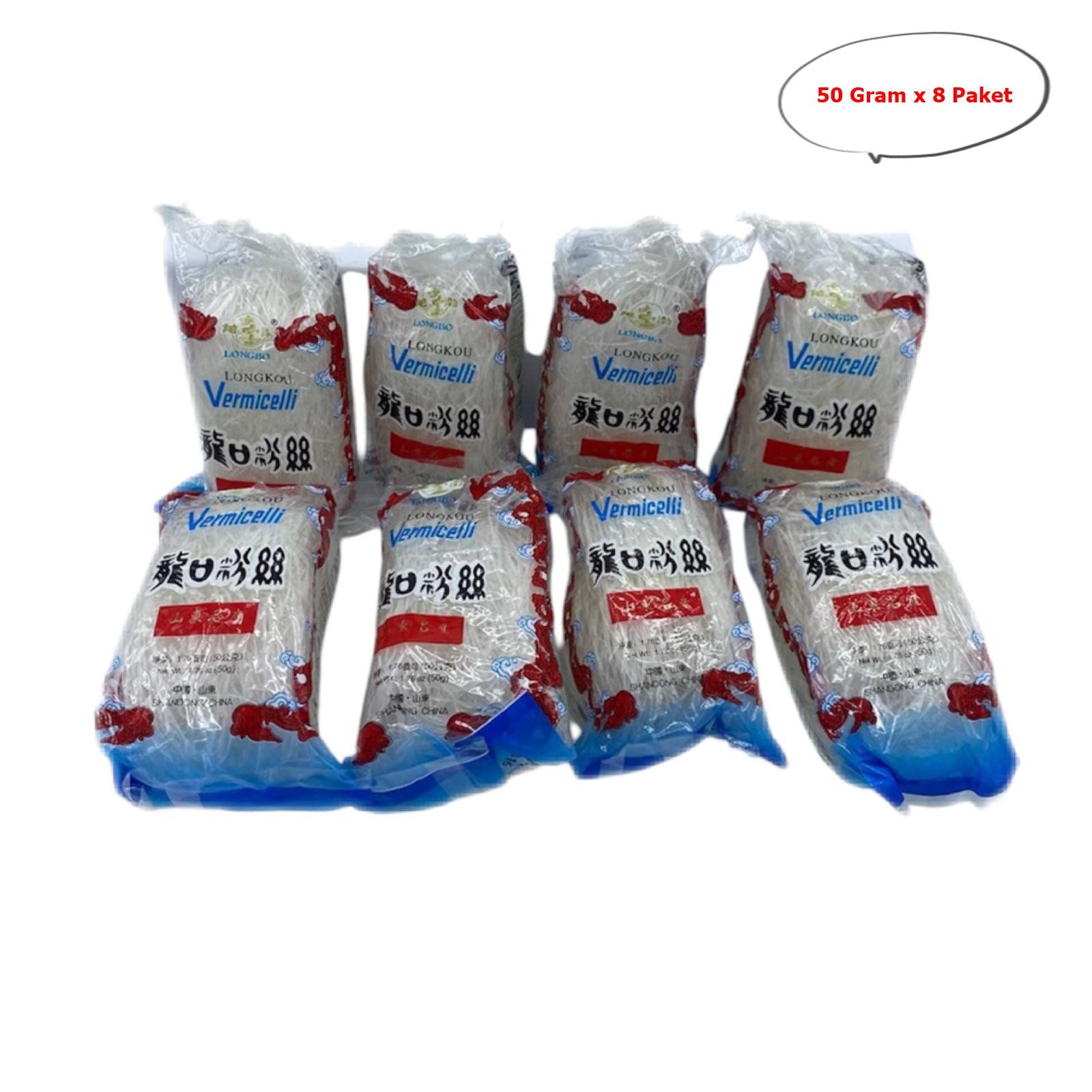Longkou Mung Bean Vermicelli Maş Fasulyesi Şehriyesi 50 Gram x 8 Paket