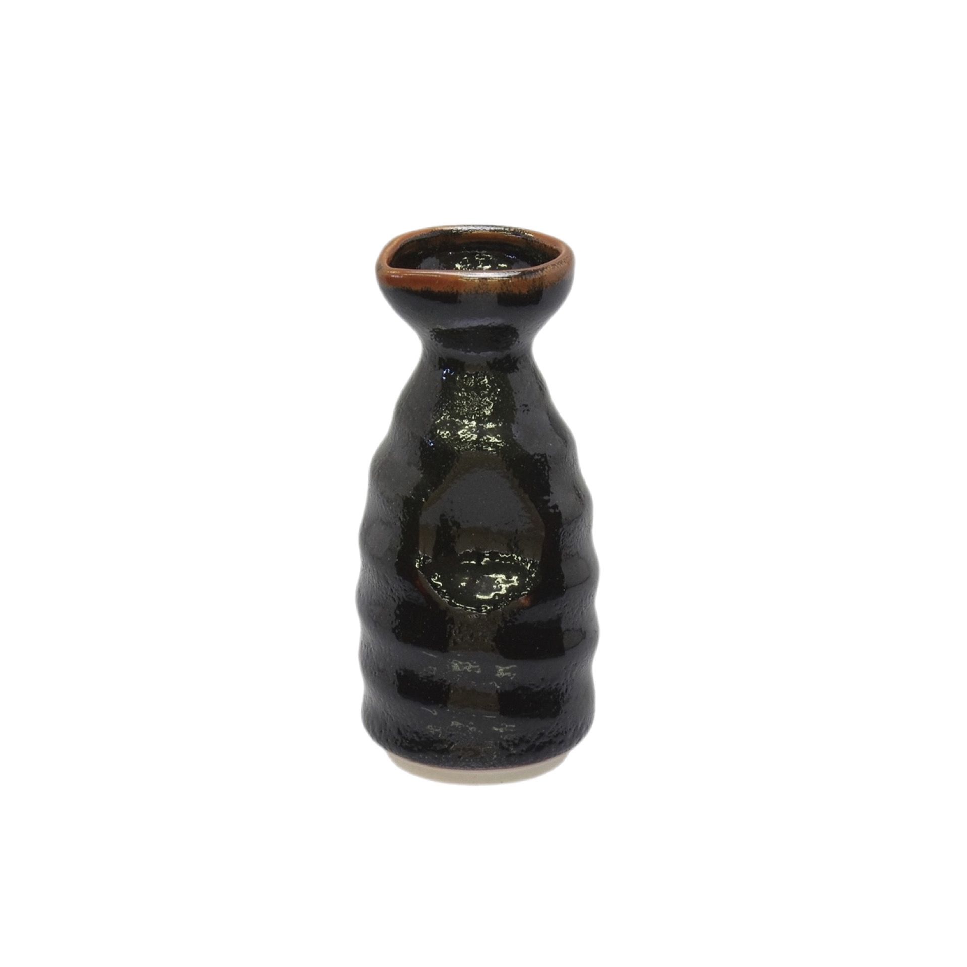 Miyake TSC17-1 Porcelain Tenmoku Black A Sake Bottle 290 Ml