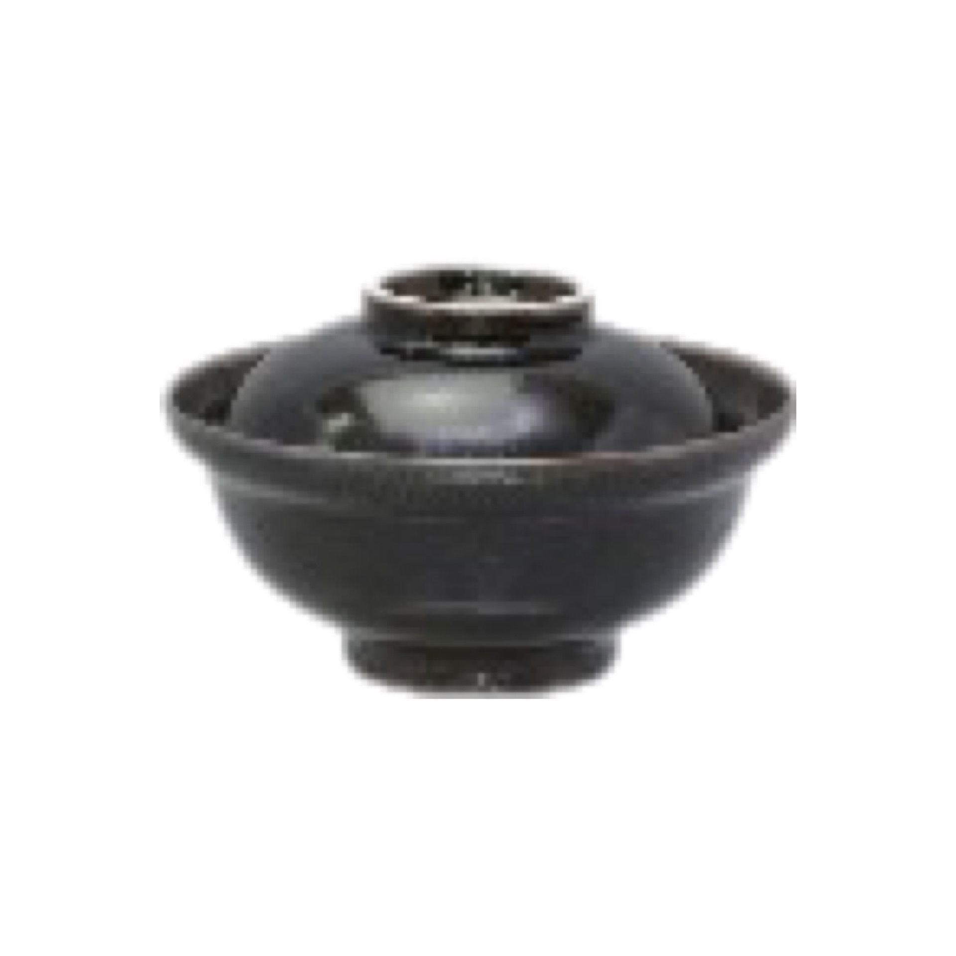 Miyake C-0139 Yuzu Tenmoku Lidded Bowl 15.7 Cm