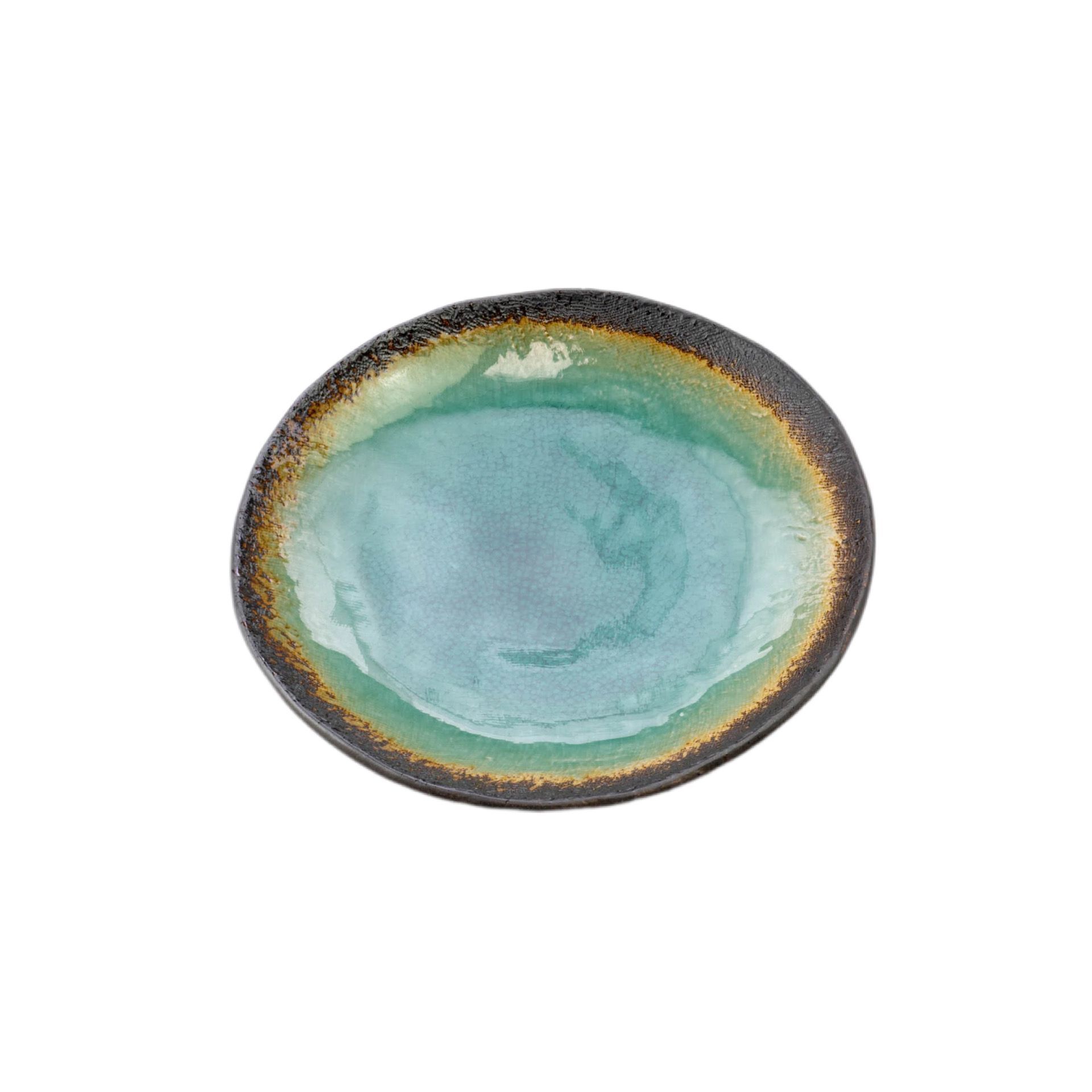 Miyake 18-14 Peacock Green Round Plate 17.0*2.7 Cm