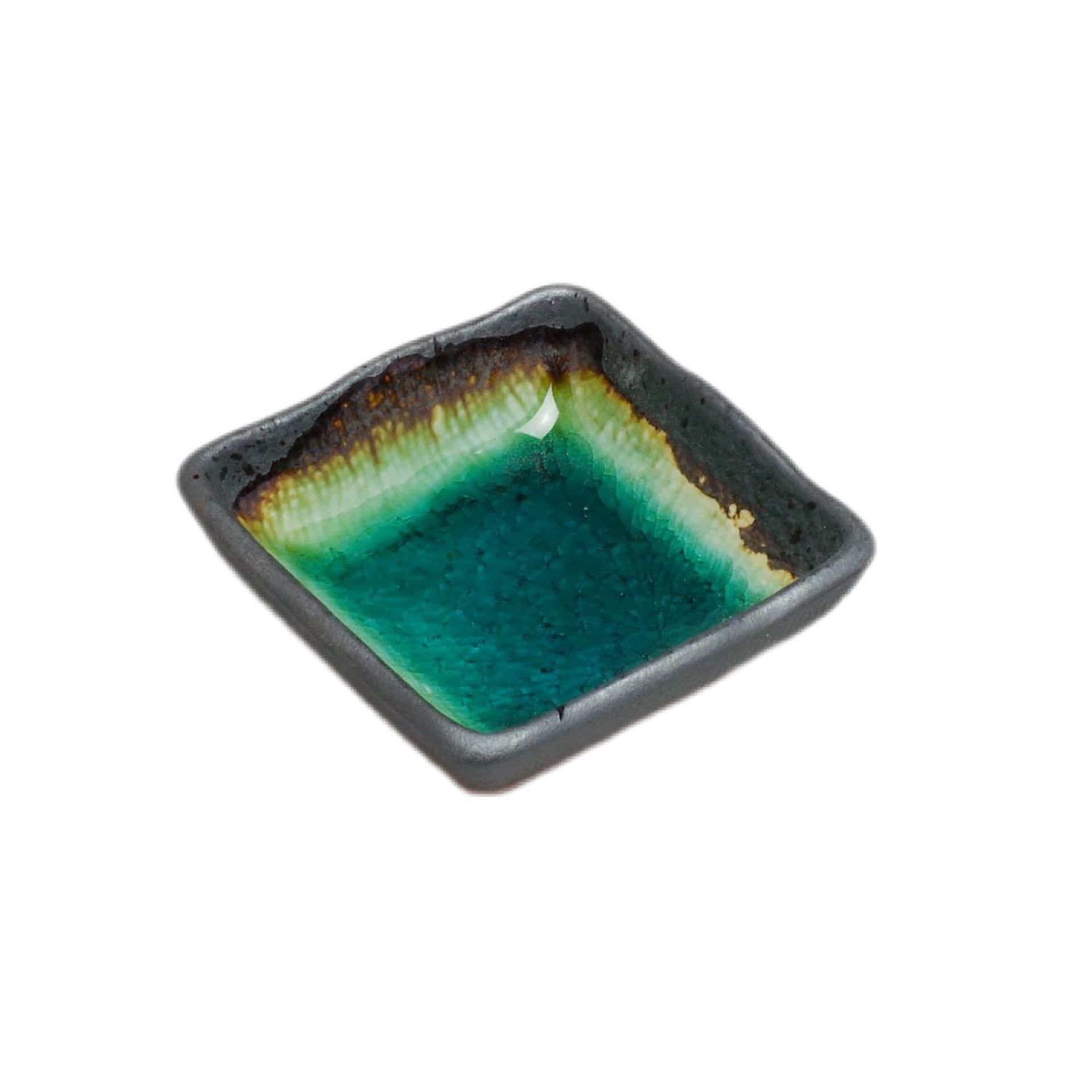 Miyake 18-7 Peacock Green Square Dish 7*7*2.5 Cm