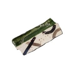 Miyake C-0326 Düz Tabak Yeşil Bej 37x16x2,5 Cm