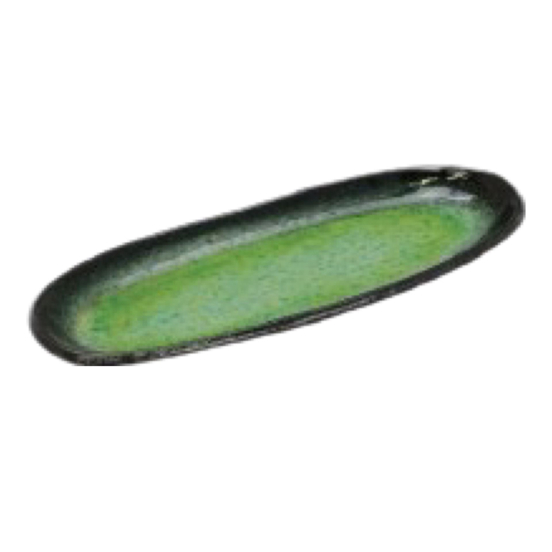Miyake C-1177 Ariake Yeşil Oval Tabak 19x11.5x2 Cm