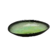 Miyake C-1183 Ariake Green Oval Bowl 16.5*15.3*4.0 Cm