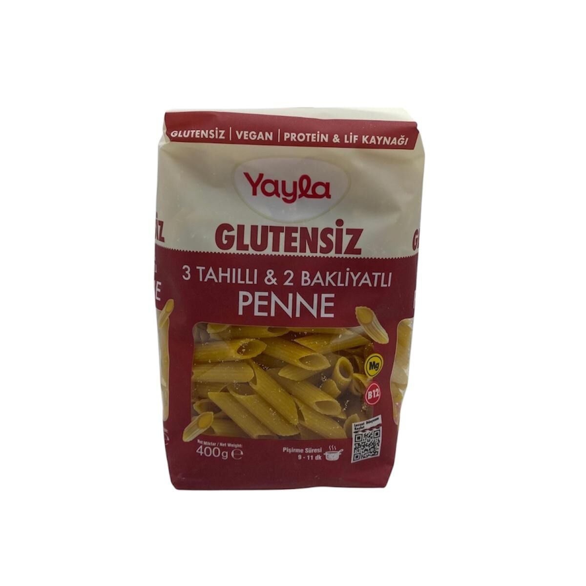 Yayla Glutensiz 3 Tahıllı 2 Bakliyatlı Penne Makarna 400 G.