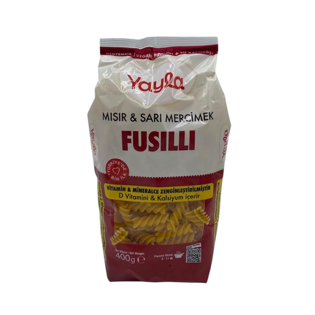 Yayla Mısırlı Sarı Mercimekli Fusilli Makarna 400 G.