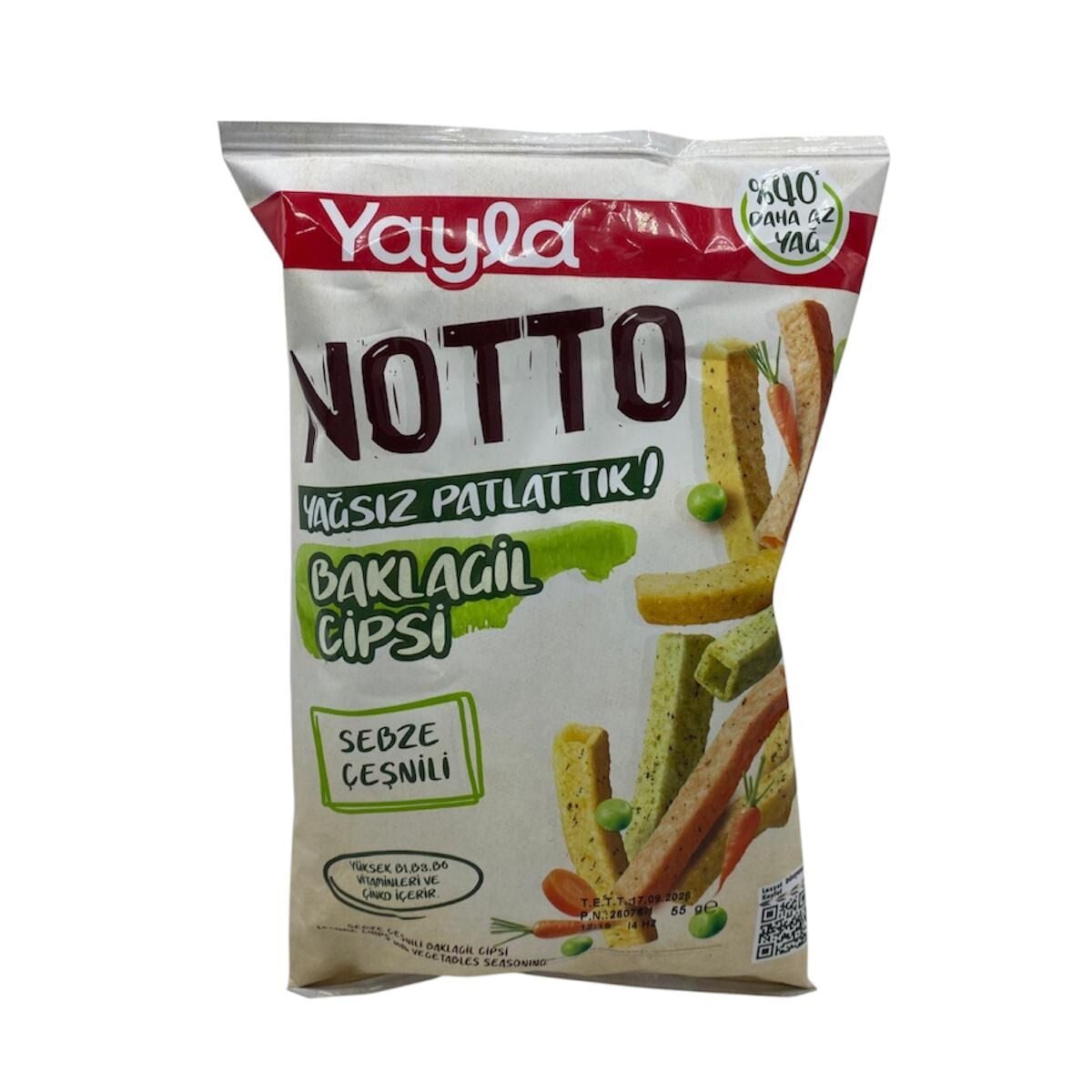 Notto Baklagil Cipsi Sebze Çeşnili 55 G.