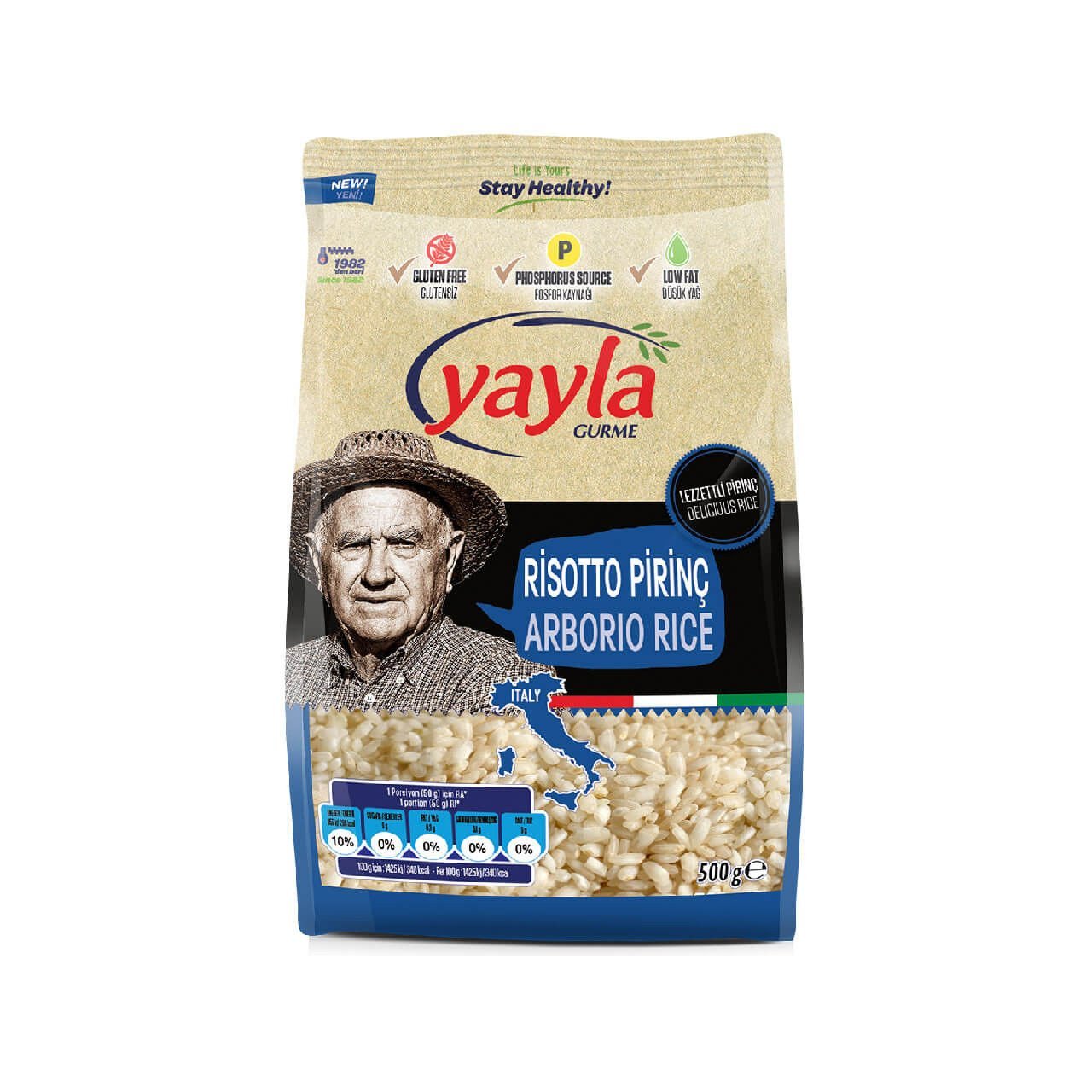 Yayla Gurme Risotto Arborio Pirinci 500 Gr.